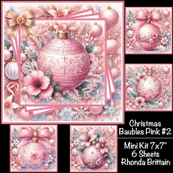 Christmas Baubles Pink #2 Mini Kit 7x7