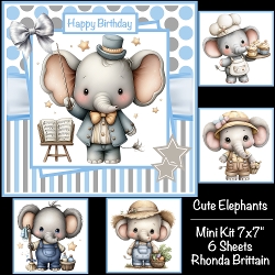 Cute Elephants Mini Kit 7x7