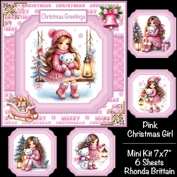 Pink Christmas Girl Mini Kit 7x7