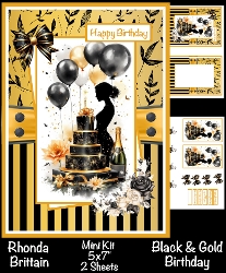 Black and Gold Birthday Mini Kit 5x7