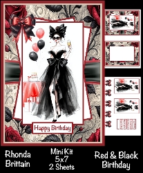 Red & Black Birthday Mini Kit 5x7
