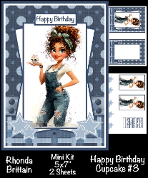 Happy Birthday Cupcake #3 Mini Kit 5x7