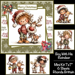 Boy With His Reindeer Mini Kit 7x7