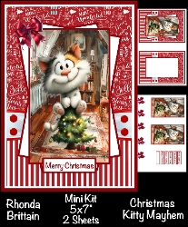 Christmas Kitty Mahem Mini Kit 5x7