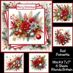 Red Poinsettia Mini Kit 7x7