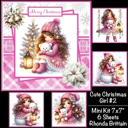Cute Christmas Girl #2 Mini Kit 7x7