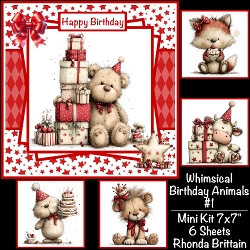 Whimsical Birthday Animals #1 Mini Kit 7x7 (5)