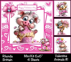 Valentine Animals #1 Mini Kit 6x6 (4)