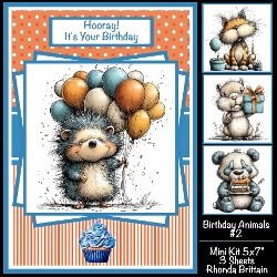 Birthday Animals #2 Mini Kit 5x7 (3)*