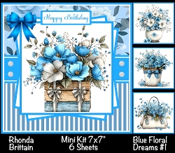 Blue Floral Dreams #1 Mini Kit 7x7 (4)
