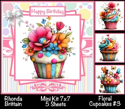 Floral Cupcakes #3 Mini Kit 7x7 (4)