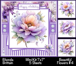 Beautiful Flowers #4 Mini Kit 7x7 (4) *Customer Request*