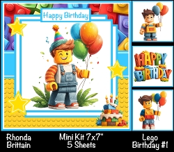 Lego Birthday #1 Mini Kit 7x7 (4) *Cutomer Request*