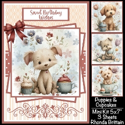 Puppies & Cupcakes Mini Kit 5x7 (3) Plus Bonus