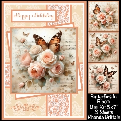 Butterflies In Bloom Mini Kit 5x7 (3) Plus Bonus