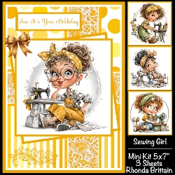 Sewing Girl Mini Kit 5x7 (3) Plus Bonus