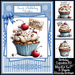 Birthday Cupcakes #2 Mini Kit 5x7 (3) Plus Bonus