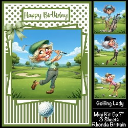 cup1436269_40 - Golfing Lady Mini Kit 5x7 (3) Plus Bonus