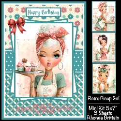 Retro Pinup Girl Mini Kit 5x7 (3) Plus Bonus