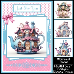 Whimsical Teapot Mini Kit 5x7 (3) Plus Bonus