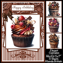 Elegant Cupcakes Mini Kit 5x7 (3) Plus Bonus