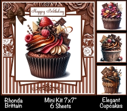 Elegant Cupcakes Mini Kit 7x7 (4) Plus Bonus *Customer Request*