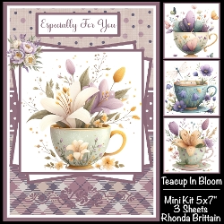 Teacup In Bloom #3 Mini Kit 5x7 (3) Plus Bonus