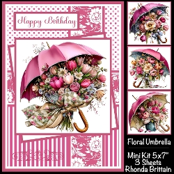 Floral Umbrella Mini Kit 5x7 (3) Plus Bonus