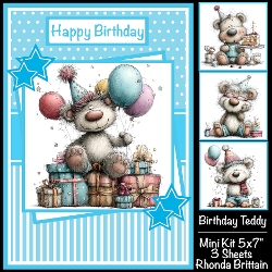Birthday Teddy Mini Kit 5x7 (3) Plus Bonus