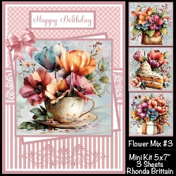Flower Mix #3 Mini Kit 5x7 (3) Plus Bonus