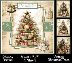 Vintage Christmas Trees Mini Kit 7x7 (5)