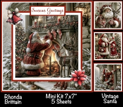 Vintage Santa Mini Kit 7x7 (5) *Customer Request*