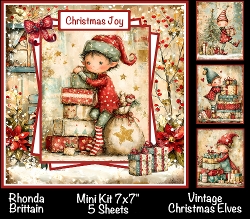 Vintage Christmas Elves Mini Kit 7x7 (5)