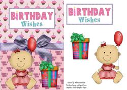 Birthday Wishes Baby Girl Card Front