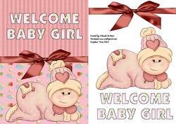 Welcome Baby Girl Card Front