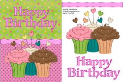 Happy Birthday Cupcake Card Front