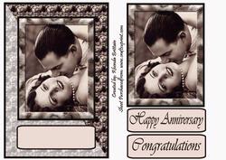 Happy Anniversary Vintage Couple Card Front