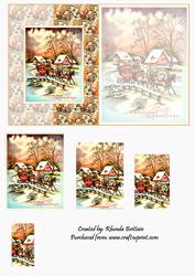 Christmas Greetings Winter Scene Foldback