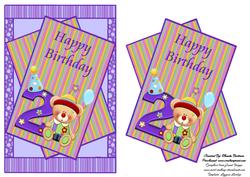 Happy 2nd Birthday Bear Card Front