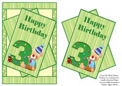 Happy 3rd Birthday Bear Card Front