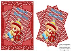 Happy 6th Birthday Bear Card Front