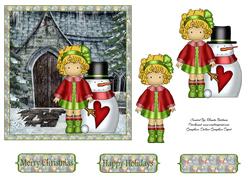 Winter Molly Christmas 6x6 Card Front