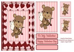 To My Valentine Cupid Bear Cardfront