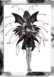 A4 Black and White Goth Fairy