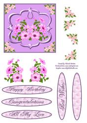 Pink & Mauve Framed Floral Step by Step