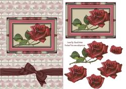 Double Frame Rose Card Front