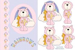 Pink Rainbow Bear Card Front
