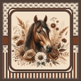 Boho Horse with Flowers and Pyramage