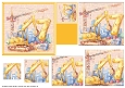 7th Birthday Construction 5 x 5 card with pyramid