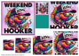 Weekend Hooker Fishing Pyramid Card